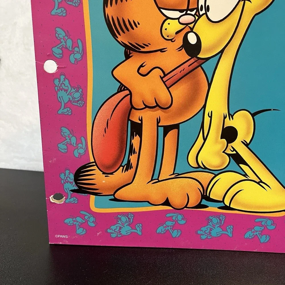Garfield Odie PAWS 3 Ring Binder Pocket Folders Jim Davis School Lot 3 Vintage